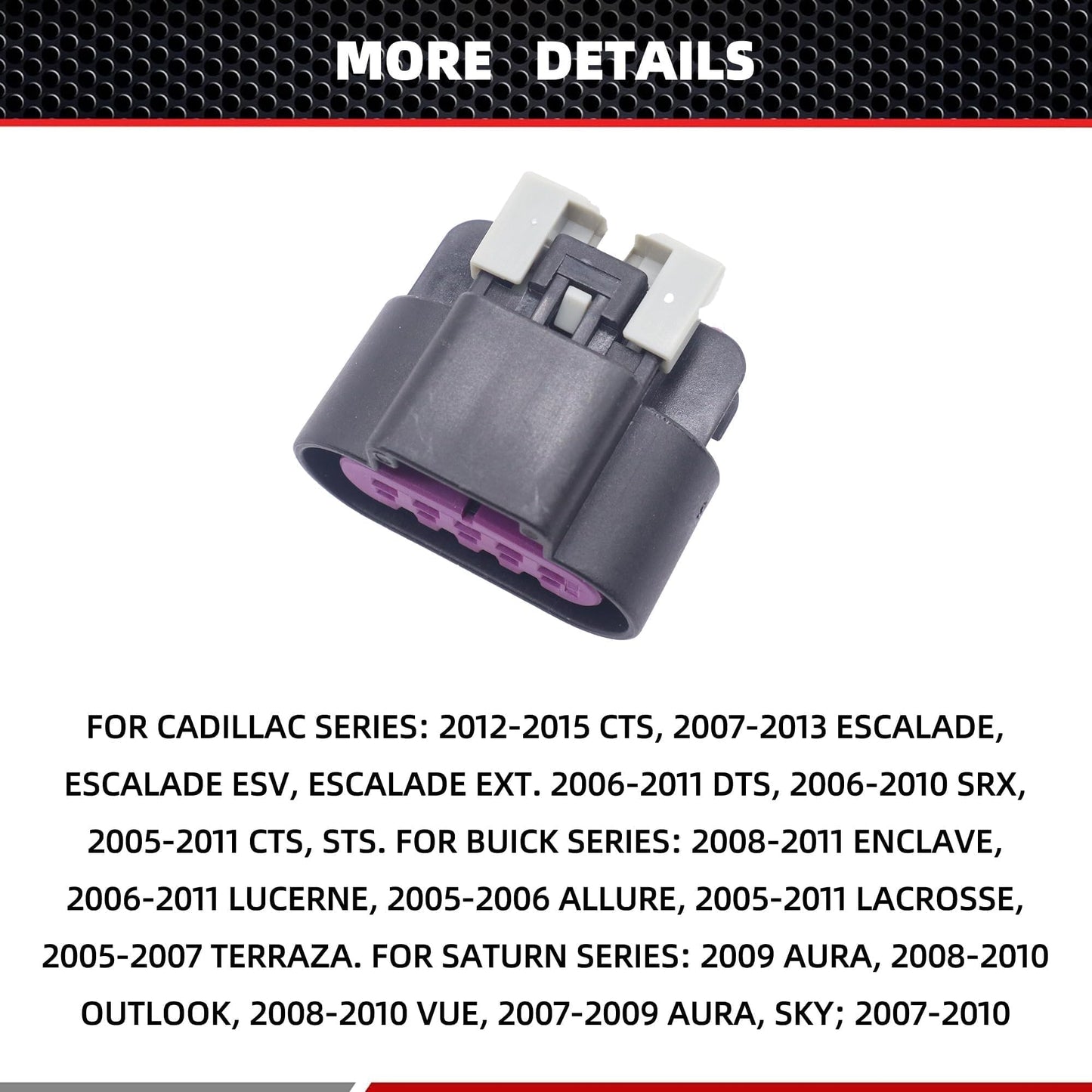 HiSport 645-500 Mass Air Flow Sensor Connector Comptible with Buick, Cadillac, Chevrolet, Chevy, GMC, Hummer, Isuzu, Oldsmobile, Pontiac, Saab, Saturn, Workhorse Fasttrack Replace 13585858, 19151498