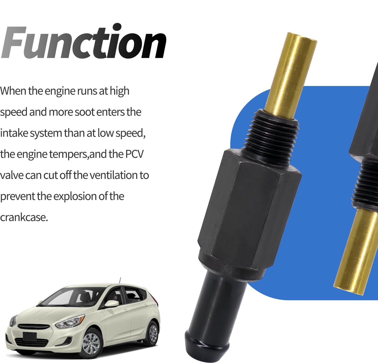 HiSport 0450339 PCV Valve - Compatible with Hyundai Accent 2001-2011 Kia Rio 2006-2011 Rio5 2006-2011