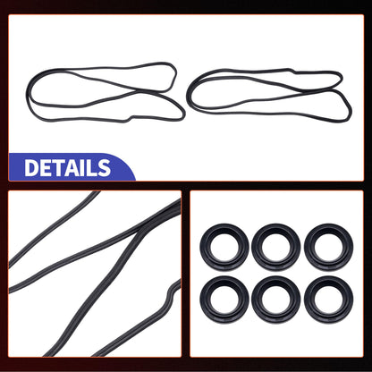 HiSport Valve Cover Gasket - Compatible with Toyota Avalon Camry Highlander RAV4 Sienna Venza Highlander Lexus ES350 RX350 RX450H Lotus Evora Evora 3.5L V6 2005-2016 - Replace VS50682R