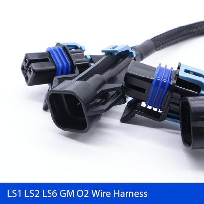 HiSport Wire Harness for LS2 LS6 O2 Header Wire Harness Black 24" O2 Oxygen Sensor Extension Square 4 Pin