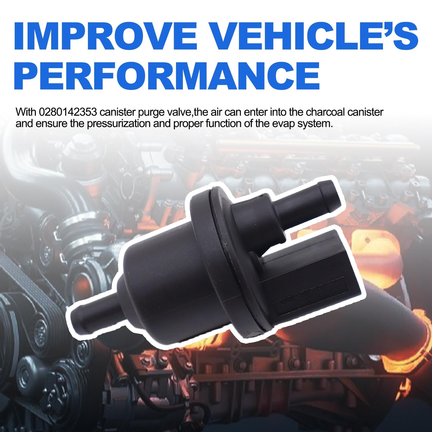 HiSport Canister Purge Valve 0280142353 - Compatible with Audi A4 A6 A8 Allroad2 S4 Tt Porsche Cayenne Volkswagen Beetle Eurovan Golf Jetta Passat Phaeton Touareg 1999-2011 - Replaces 1c0906517a