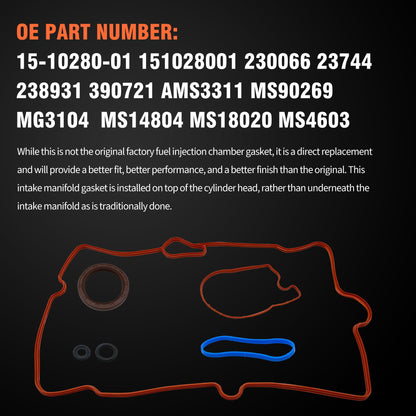 HiSport Fuel Injection Plenum Gasket MS 90269 - Compatible with Hummer Cadillac Chevy GMC Isuzu H1 Escalade C1500 C2500 Suburban C3500 Express 1500 2500 3500 K1500 K2500 5.0L 5.7L 1996-2004