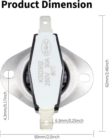 HiSport 230849 RV Furnace Limit Switch - Compatible with Suburban NT-16SE/20SE/24SE/30SE Coleman Mach 1997 RV Furnace