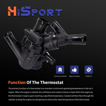 HiSport 2702000415 Engine Coolant Thermostat Housing Assembly Compatible with Mercedes-Benz CLA250, CLA45 AMG 2014-2019, GLA250 2015-2020, GLA45 AMG 2015-2019, 2702000615 2702002200 9025187 936207