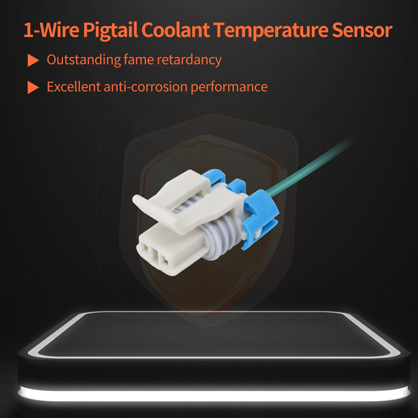 HiSport 1-Wire Pigtail Coolant Temperature Sensor Connector C1500 16CM - Compatible with GM Vehicles Chevy C1500 K1500 Tahoe Impala Buick Regal Oldsmobile 98