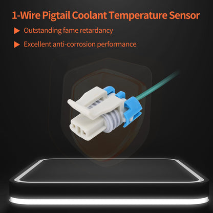 HiSport 1-Wire Pigtail Coolant Temperature Sensor Connector C1500 16CM - Compatible with GM Vehicles Chevy C1500 K1500 Tahoe Impala Buick Regal Oldsmobile 98