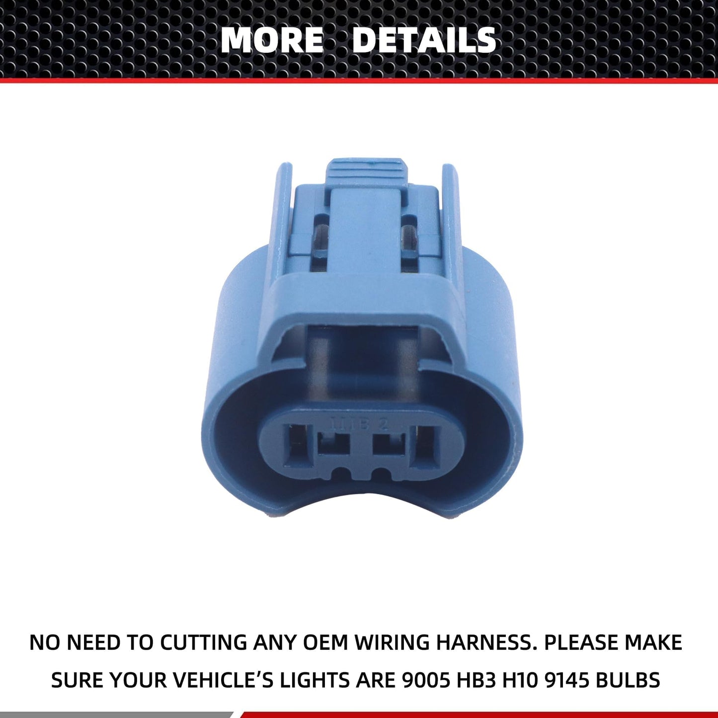 HiSport 2PCS 9005 HB3 H10 9145 Fog Light Female Connector Adapter Wire Pigtail Plug Socket Compatible with Acura/Honda High/Low Beam or Fog Lights