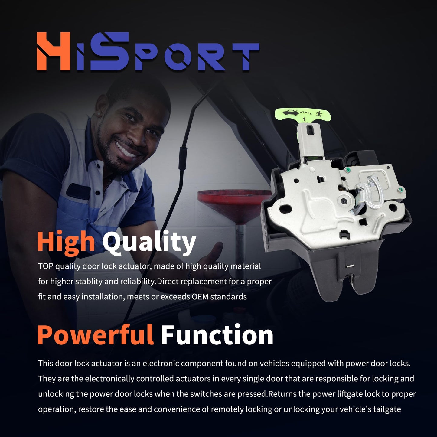 HiSport 64600-06010 Rear Trunk Latch Door Lock Actuator Compatible with Toyota Camry 2.4L 2.5L 3.5L 2007 2008 2009 2010 2011 Replacement for 64600-33120 931-860 931860