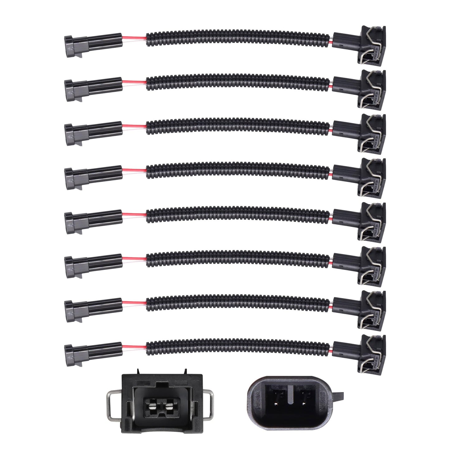 HiSport Fuel Injector Connectors Adapters Compatible with Delphi Wire Harness to EV1 LQ4 LQ9 4.8 5.3 6.0