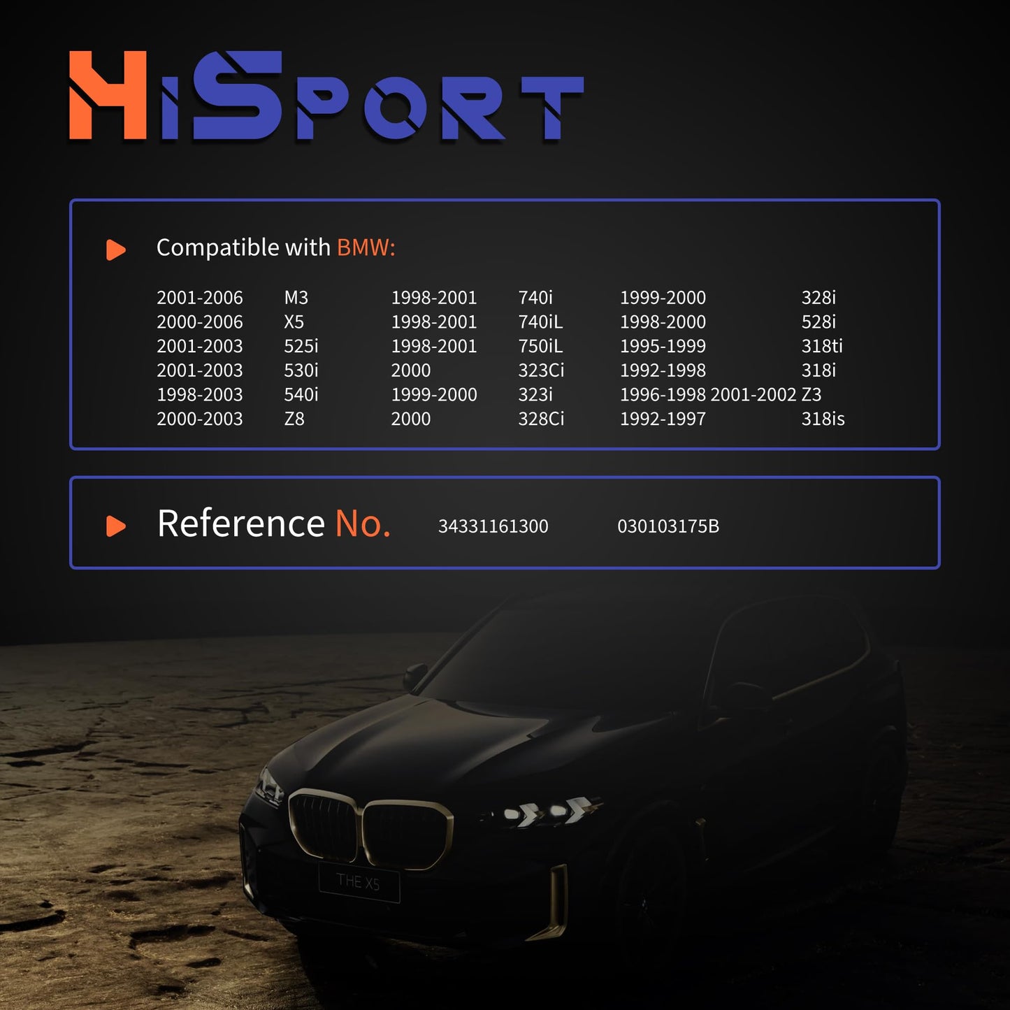 HiSport Power Brake Booster Vacuum Check Valve 34331161300 - Compatible with BMW M3 X5 525i 530i 540i Z8 740i 740iL 750iL 323Ci 323i 328Ci 328i 528i 318ti 318i Z3 318is 1992-2006 - Replace 030103175B