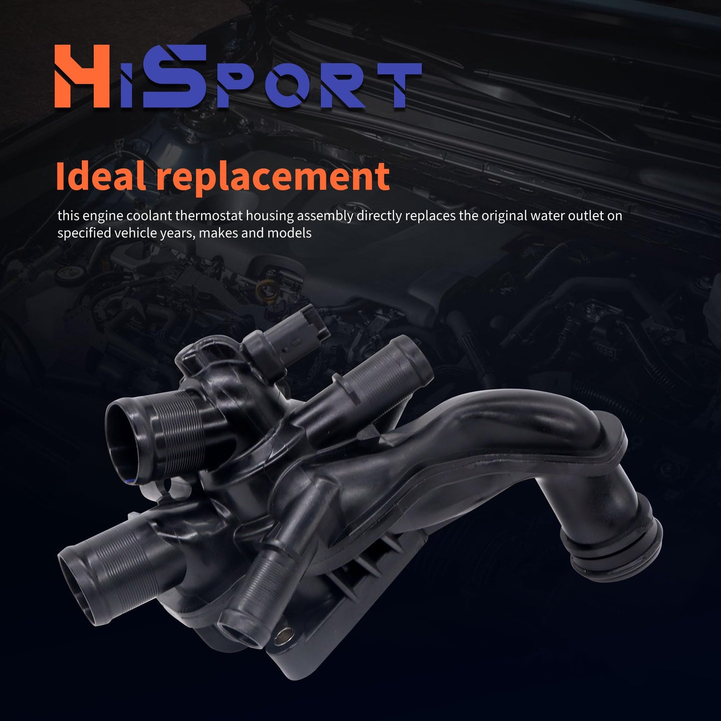 HiSport Engine Coolant Thermostat and Housing Assembly with Sensors 11537534521 Compatible with Mini Cooper 2007-2013, Cooper Countryman 2011-2013 - DOHC, 1.6L