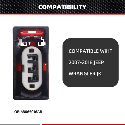 HiSport 68065016AB Front Turn Signal Light Connector Plug Pigtail Wire Harness Compatible with Jeep Wrangler JK 2007 2008 2009 2010 2011 2012 2013 2014 2015 2016 2017 2018