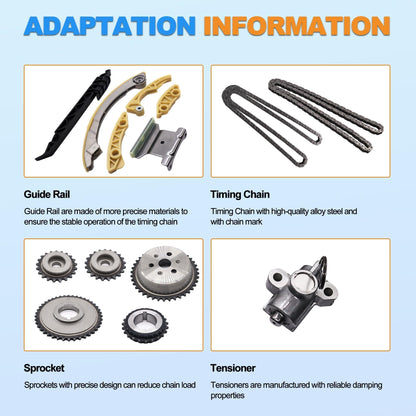 HiSport 9-4201S Timing Chain Component Kit - Compatible with Chevrolet Cavalier Classic Cobalt HHR Malibu, Oldsmobile Alero, Pontiac G5 Grand Am Sunfire, Saturn ION L Sedan L300 LS Sedan LW Wagon VUE