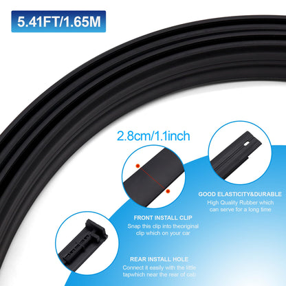 HiSport Roof Weatherstripping Seal 75552-0C060 Roof Drip Molding Weatherstrip 1 Pair - Compatible with 2007-2021 Toyota Tundra Crewmax 4 Doors - Rubber Roof Weather Strip Replace 75551-0C060