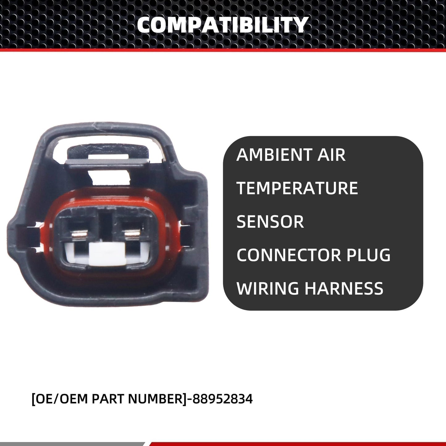 HiSport 88952834 Ambient Air Temperature Sensor Connector Compatible with Cadillac,Dodge, Jaguar, Land Rover, Lexus, Toyota, Chrysler, Mitsubishi, Pontiac, Scion, Subaru, Suzuki Replace 88953308
