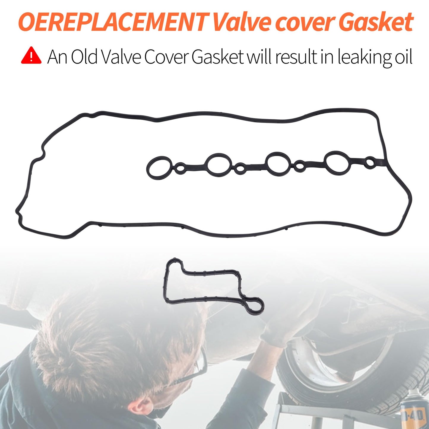 HiSport Valve Cover Gasket Set - Compatible with Hyundai Accent Elantra Sonata Tucson Compatible with Kia Forte Koup Forte5 Optima Rio Soul 1.6L 2012-2019 - Replace VS50818R