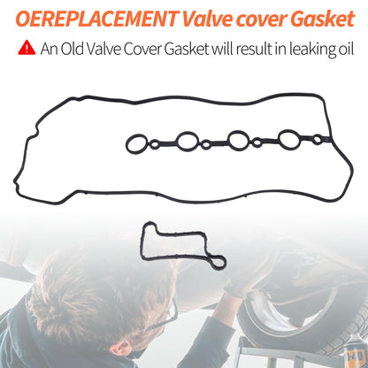 HiSport Valve Cover Gasket Set - Compatible with Hyundai Accent Elantra Sonata Tucson Compatible with Kia Forte Koup Forte5 Optima Rio Soul 1.6L 2012-2019 - Replace VS50818R