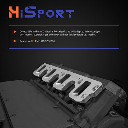 HiSport Intake Manifold Adapter Plates - Compatible with LS3 LSA ZL1 CTS-V Rectangle Port Intake Manifold Adapter - Replace EM-1021-S 551316