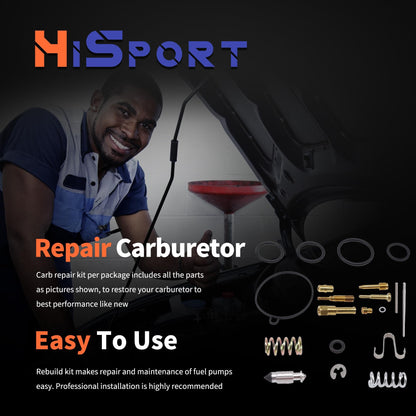 HiSport Carburetor Carb Rebuild Kit - Compatible with Honda Sportrax 90 TRX90 2x4 1999-2006 Replaces 16155-GZ5-000