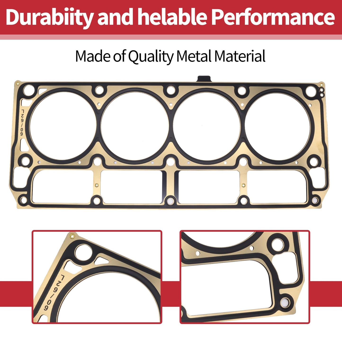 HiSport MLS Cylinder Head Gaskets - Compatible with Cadillac Escalade Chevrolet Corvette Express LCF Silverado GMC Savana Hummer Pontiac 5-Layer Steel Engine Cylinder Gasket Replace 12610046 12622033