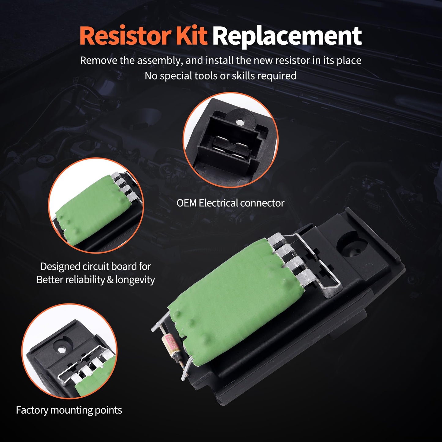 HiSport Blower Motor Resistor Control Module 3M5Z18591BA - Compatible with Ford Contour 1997-2000 Focus 2000-2007 Transit Connect 2010-2013 Mercury Cougar 1999-2002 Mystique 1997-2000