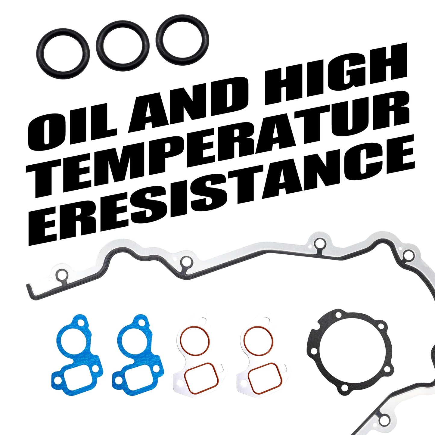 HiSport TCS45993 Engine Timing Cover Gasket Set with Water Pump Gaskets & Main Seal - Compatible with LS,LS1,LS6,LS2,LS3,LQ9,LQ4 4.8L, 5.3L, 5.7L, 6.0L, 6.2L Engines - Replacement 12633904
