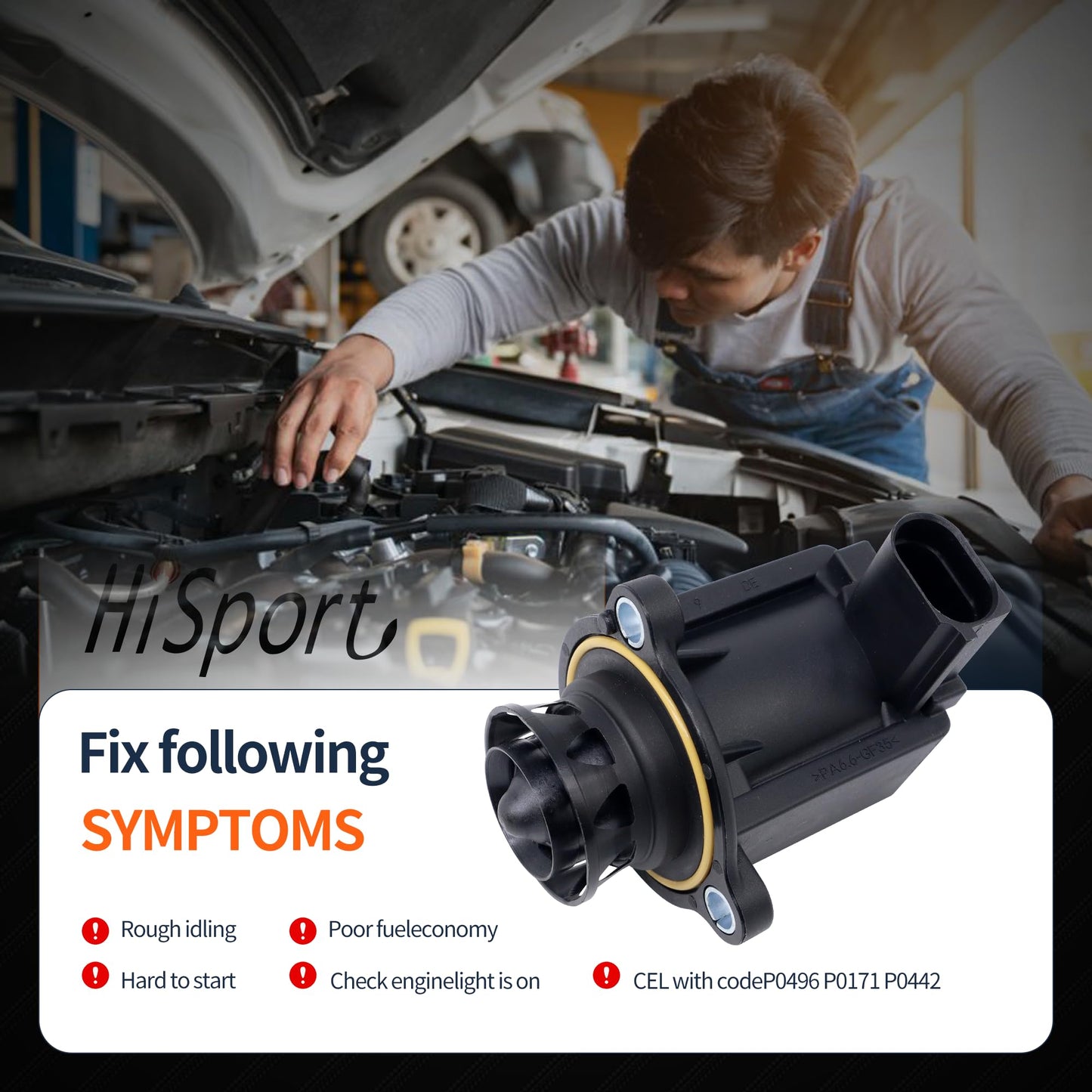 HiSport 06F145710G Turbocharger Bypass Valve - Compatible with Audi A3/S3 A4 B8 A5 for TT Compatible with VW for Golf for Jetta for Passat 1.4L 1.8L 2.0L - Replace 06F145710B