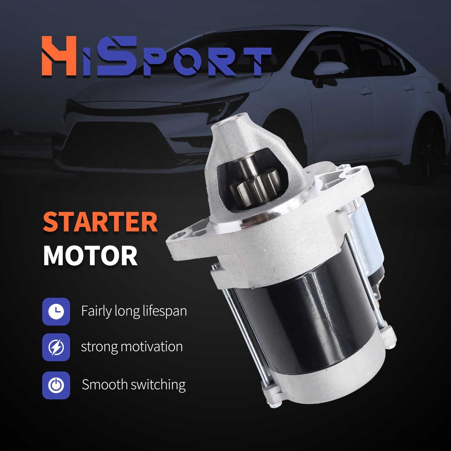 HiSport 21163-2118 Starter Motor 12V 0.6Kw 9-Tooth - Compatible with John Deere Gator XUV 620i 4x4 Gator XUV 625i 4x4 Compatible with Kawasaki KAF620 Mule 2500 KAF620 Mule 2510 KAF620 Mule 2520