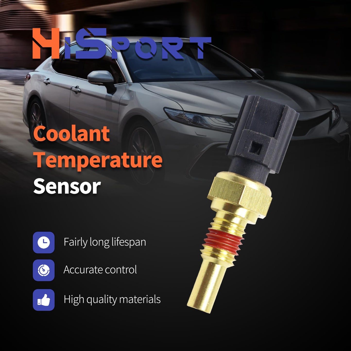 HiSport Engine Cylinder Head Temperature Sensor - Compatible with Ford Excursion Expedition Lincoln Aviator BlackWood Navigator Mercury Marauder Mountainer Replaces 8L3Z6G004A