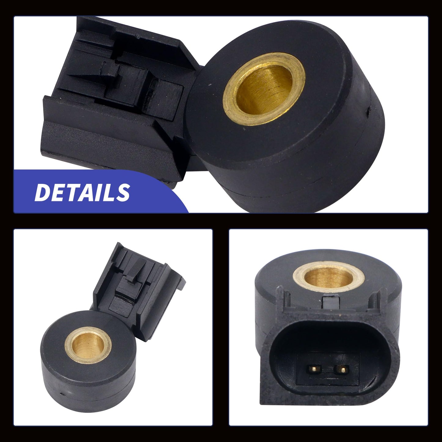 HiSport 12605738 Knock Detonation Sensor - Compatible with Buick Allure Enclave Cadillac ATS CT4 CT5 CT6 Chevrolet Blazer Camaro GMC Acadia Canyon Replaces 12636736 1564078J10 2134404 SU13922