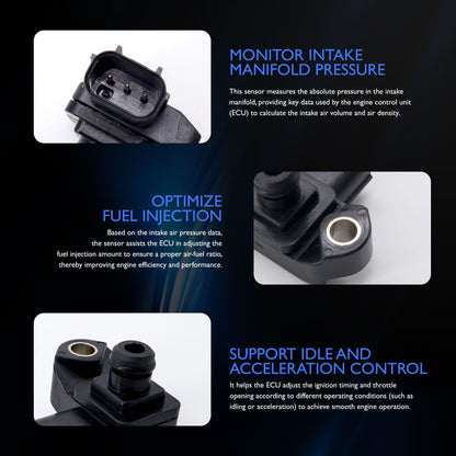 HiSport MAP Manifold Absolute Pressure Sensor - Compatible with Acura Honda Replaces 37830-RNA-A01 079800-7590