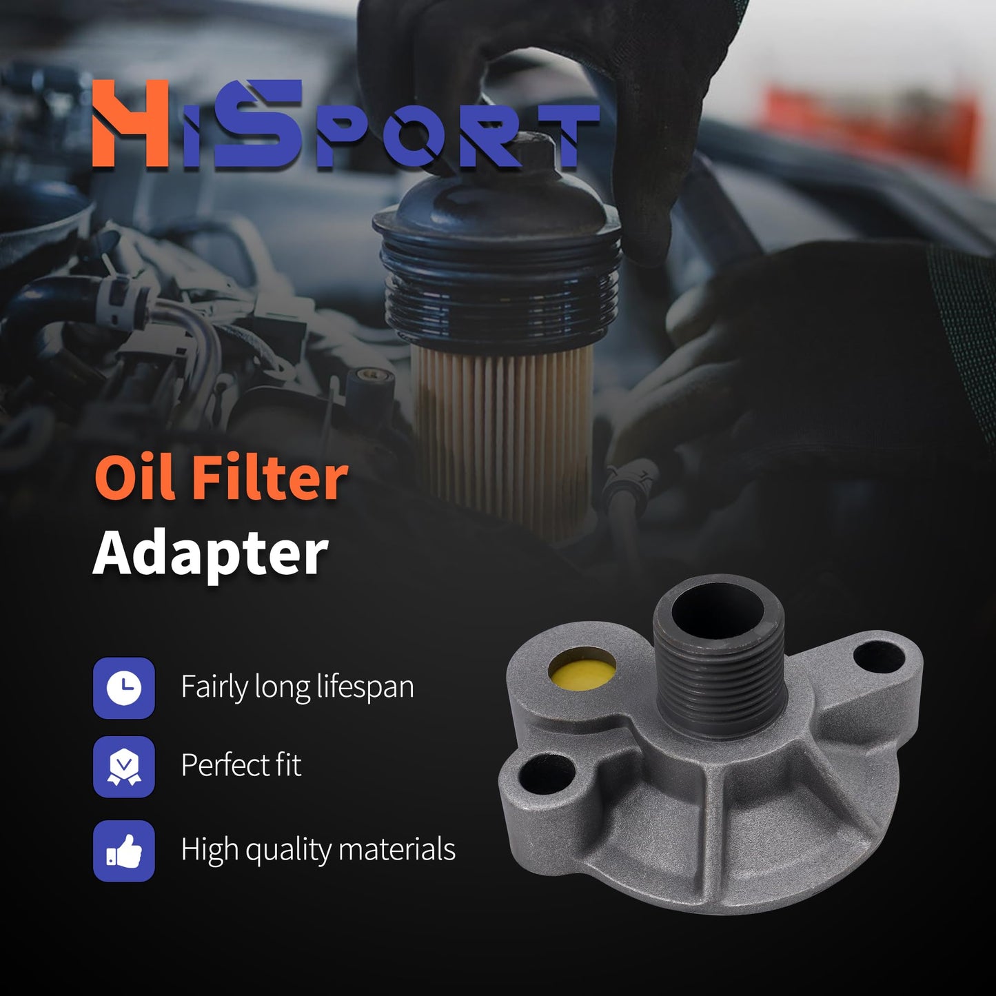 HiSport Oil Filter - Compatible with Chevy V8 Engines SBC BBC Spin On Bypass 305 307 327 350 400 396 402 427 454 - Replace 3952301