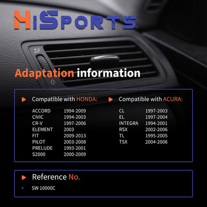 HiSport HVAC Binary Switch - Compatible with Acura CL EL Integra RSX Honda Accord Civic CR-V Replaces SW 10000C