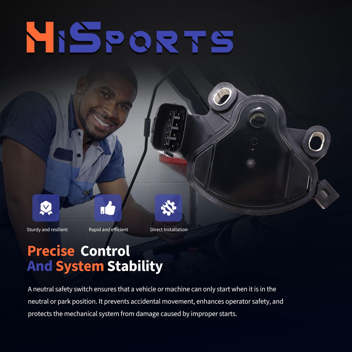 HiSport Neutral Safety Switch Backup Switch 42700-39055 Compatible with Hyundai Kia Spectra Spectra5 Sportage Rondo Optima Amanti Sedona,Elantra Tiburon Santa Sonata XG300 Azera Entourage