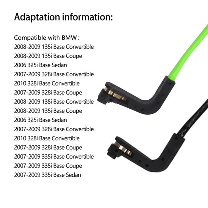 HiSport Front and Rear Brake Pad Wear Sensor 34356789440 + 34356789445 Compatible with BMW E81 E87 E82 E88 E90 E91 E92 E93 (2 Sets/4 PCS)