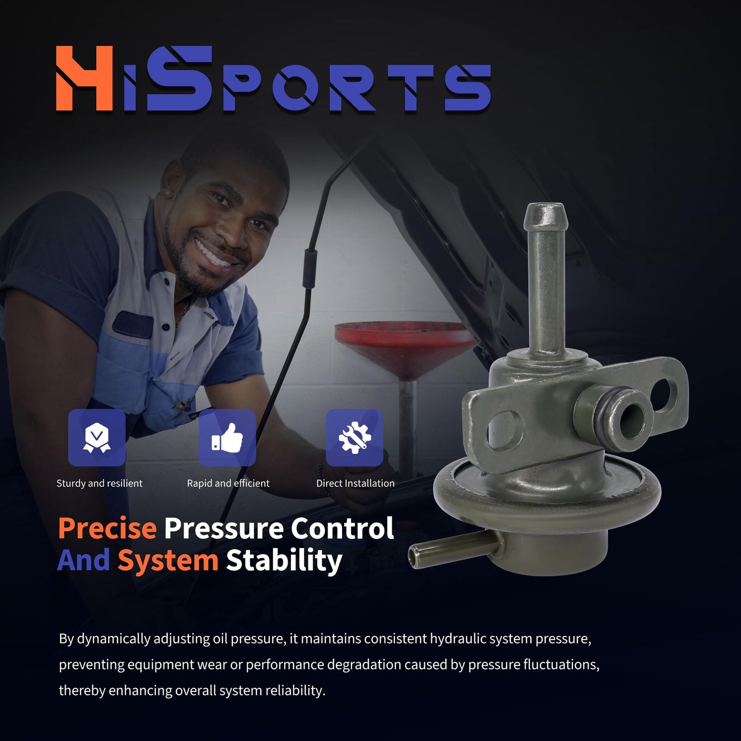 HiSport Fuel Injection Pressure Regulators - Compatible with Pontiac Firefly 1999 Toyota Tacoma 1995-2004 4Runner 1996-2000 T100 1994-1998 Suzuki Swift 1998-2001 - Replace 23280-75020