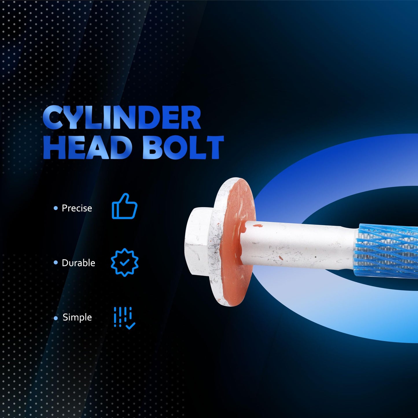 HiSport Engine Cylinder Head Bolt - Compatible with Gen. 3 4 LS Engines Only Except for LS7/LS9. 4.8L 5.3L 6.0L 6.2L LS1 LS2 LS3 LS6 L99 LM7 LR4 LMG LQ4 LQ9 L96 - Replace 12557840