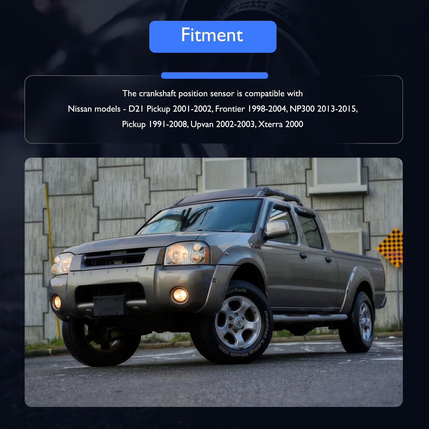 HiSport Crankshaft Position Sensor - Compatible with Nissan D21 Pickup 2001-2002 Frontier 1998-2004 NP300 2013-2015 Pickup 1991-2008 Upvan 2002-2003 Xterra 2000 Replaces 23731-3S500