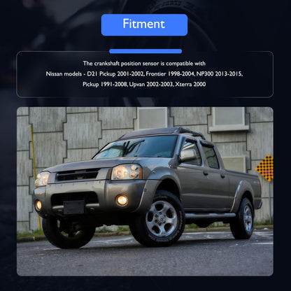 HiSport Crankshaft Position Sensor - Compatible with Nissan D21 Pickup 2001-2002 Frontier 1998-2004 NP300 2013-2015 Pickup 1991-2008 Upvan 2002-2003 Xterra 2000 Replaces 23731-3S500