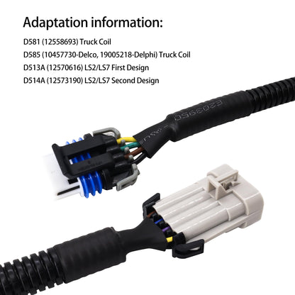 HiSport Ignition Coil Harness Connector Compatible with GM LQ9 LQ4 LS2 LS3 LS7 LSX 4.8 5.3 6.0 6.2 7.0 Truck Relocation Applications 2PCS