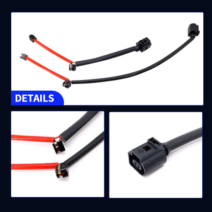 HiSport 4Pcs Front and Rear Disc Brake Pad Wear Sensors - Compatible with Audi Q7 2007-2015 Porsche Cayenne 2003-2010 Volkswagen Touareg 2004-2018 Replace 11633003 11633004