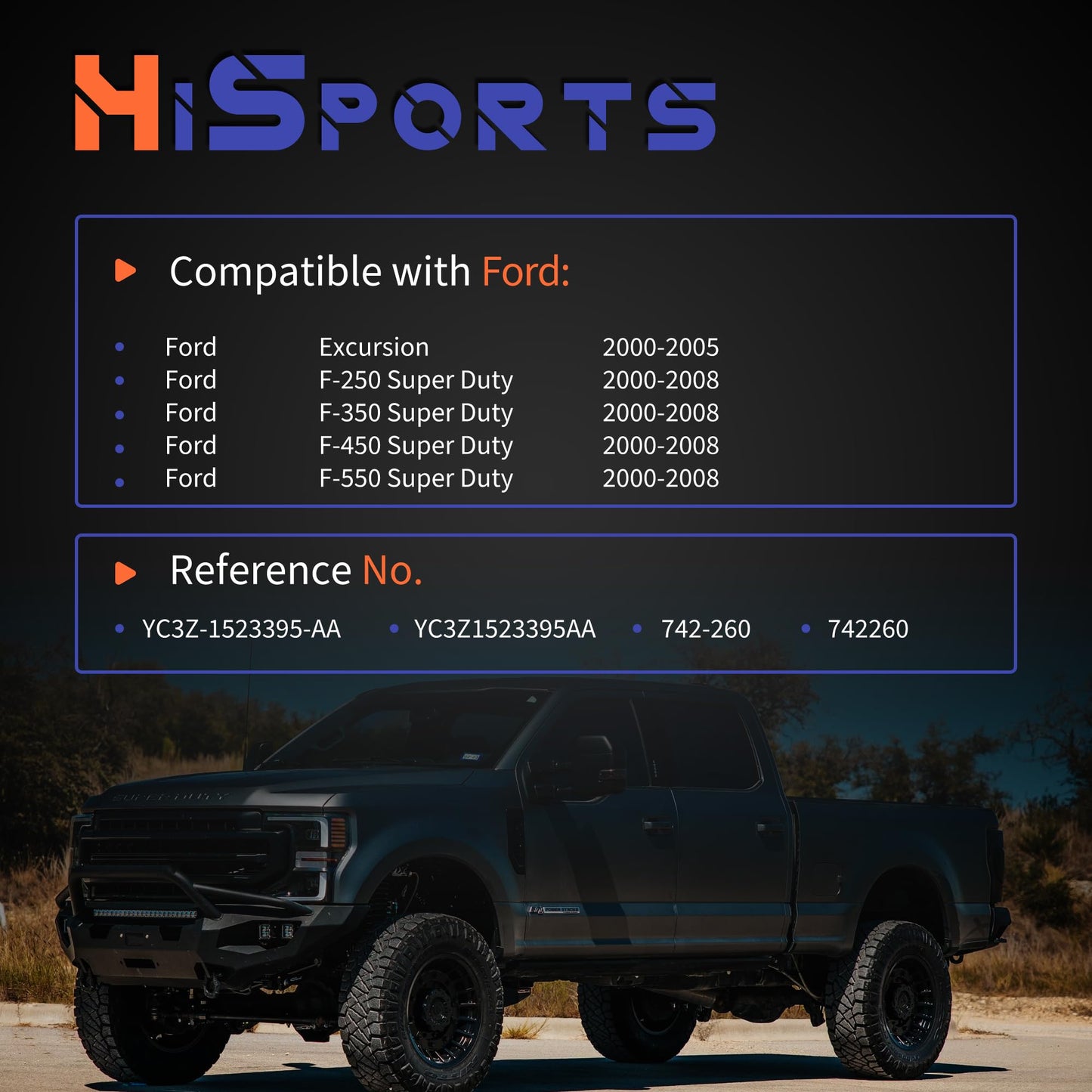 HiSport 742-260 Power Window Lift Motor Compatible with Ford Excursion 2000-2005,F250 F350 Super Duty 2000-2010 Window Lift Motor Front Left Position