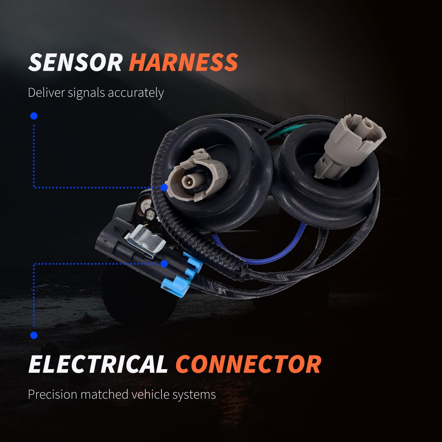 HiSport Ignition Dual Knock Sensor Connectors with Wire Harness Kit 12601822 917-033 Compatible with Chevy Suburban Silverado Avalanche Tahoe & GMC Sierra Yukon & Cadillac, 4.8L 5.3L 6.0L