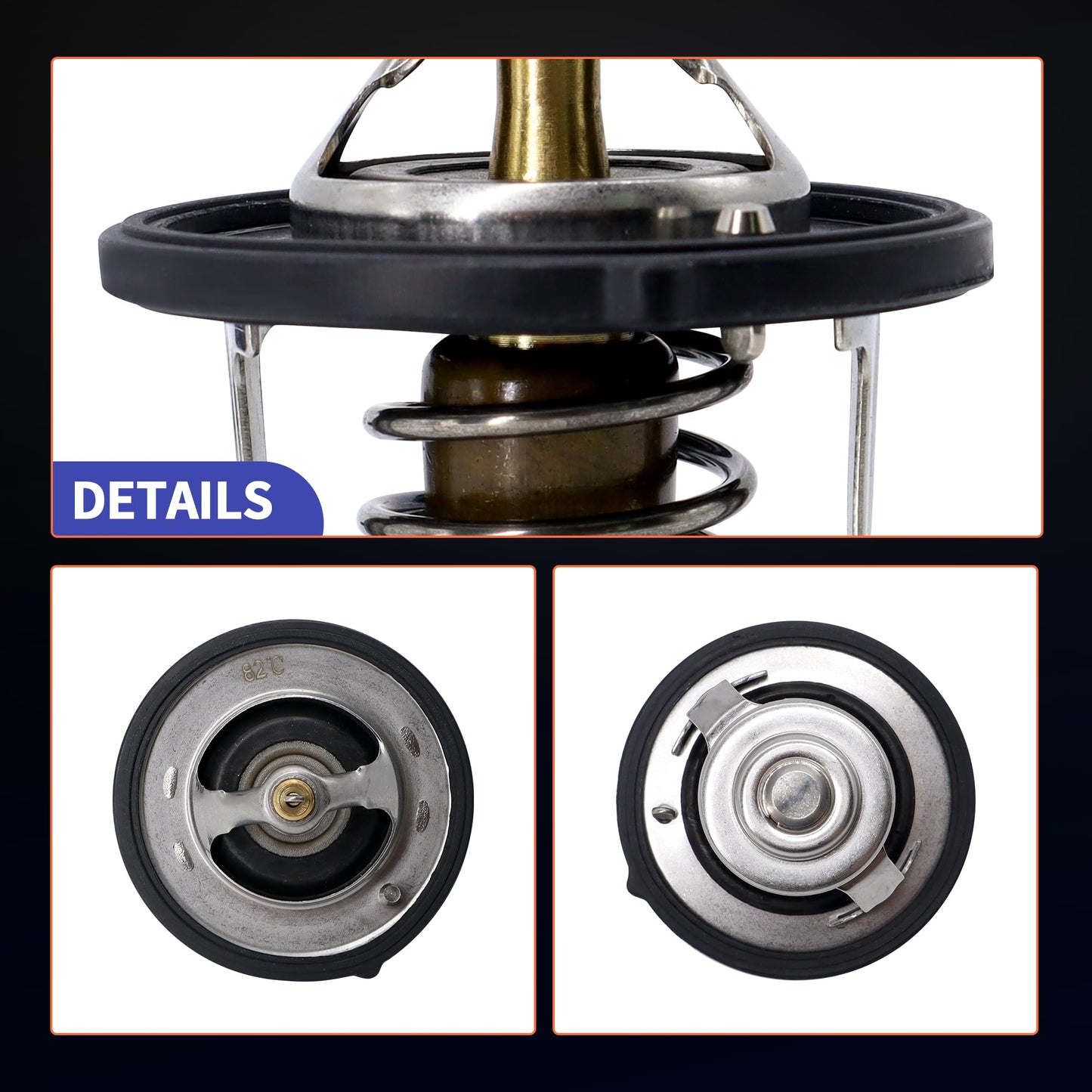 HiSport Thermostat - Compatible with Hyundai Accent Elantra Santa Fe Sport Sonata Tiburon Tucson | Kia Forte Koup Optima Rio Rio5 Rondo Sorento Soul Spectra Spectra5 - Replace 25500-23010