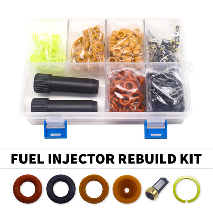 HiSport Fuel Injector Rebuild Service Repair Kits - O rings, Spacers, Pintle Caps, Micro Basket Filters + Removal Tool (100set/box)
