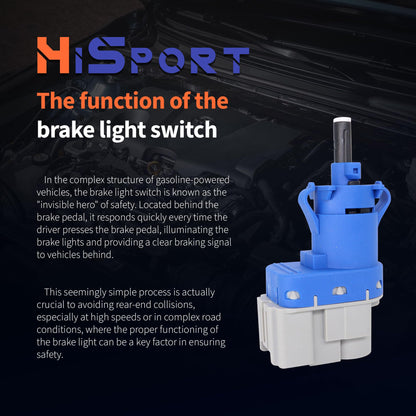 HiSport 4 Pin Brake Light Switch 4838697 Compatible with Ford Lincoln Mazda Mercury Volvo 8T4T-9G854-AA BN7N-66-490 31264377
