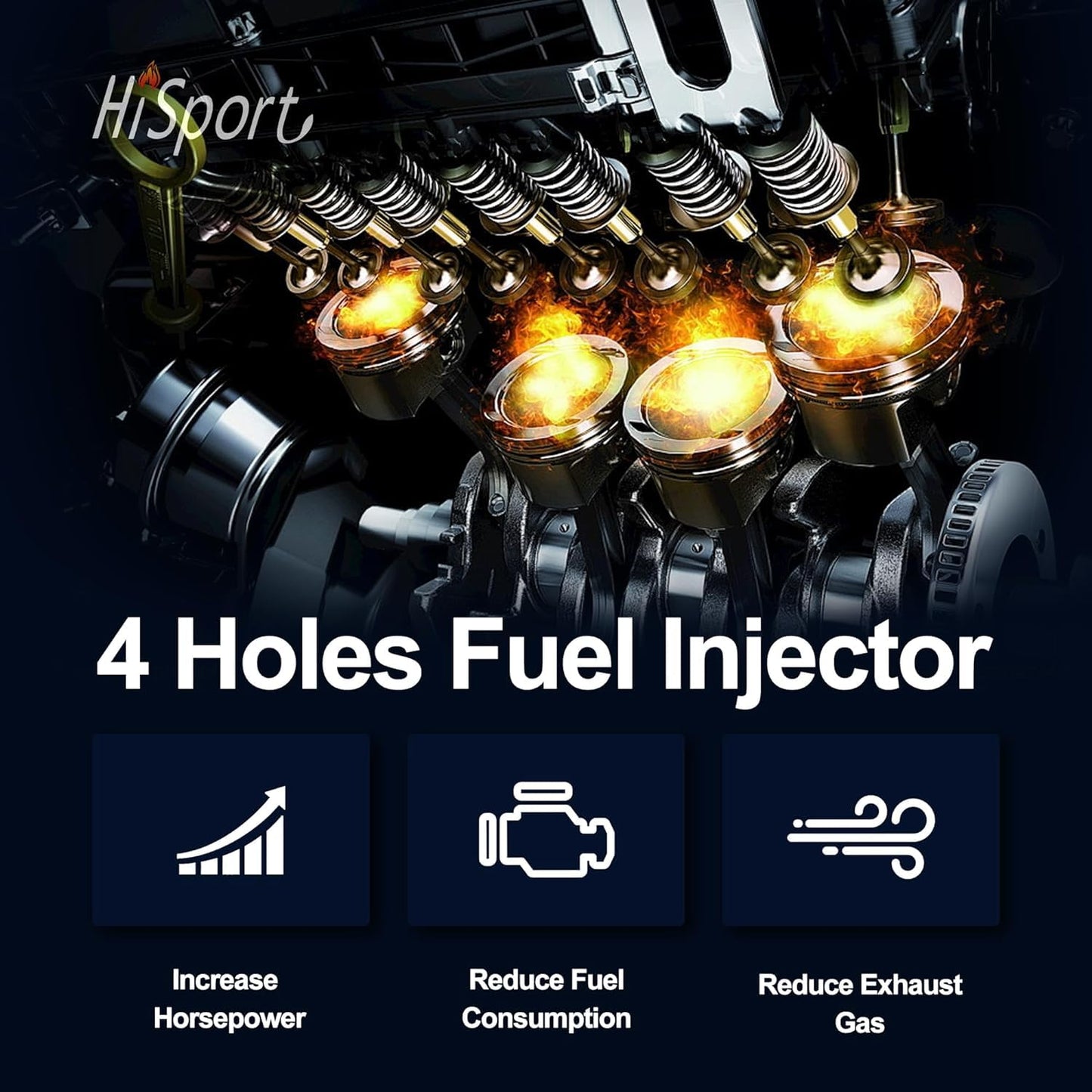 HiSport 4 Holes Fuel Injectors 0280158233 Replacement for Dodge Chrysler 200 300 2011-2019, Challenger Charger Durango,Replacement for Jeep Grand Cherokee Wrangler, Ram 1500 2500 3500 3.6L