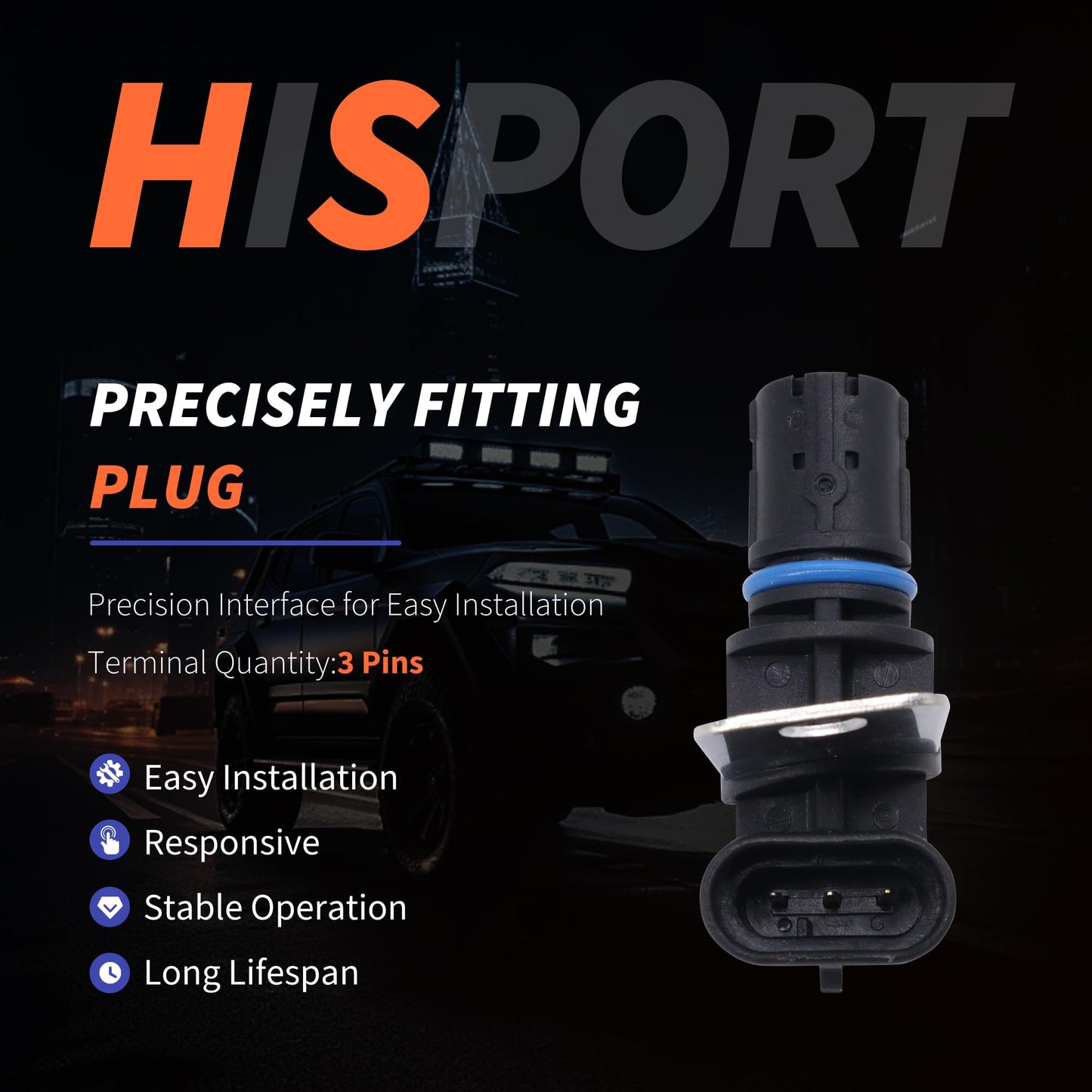 HiSport Engine Crankshaft Position Sensor - Compatible with Buick Cadillac Chevy GMC Hummer Pontiac Saab Express Savana 1500/2500/3500 Sierra Yukon XL 9-7x 1500/3500 1997-2007 - Replace 12560228