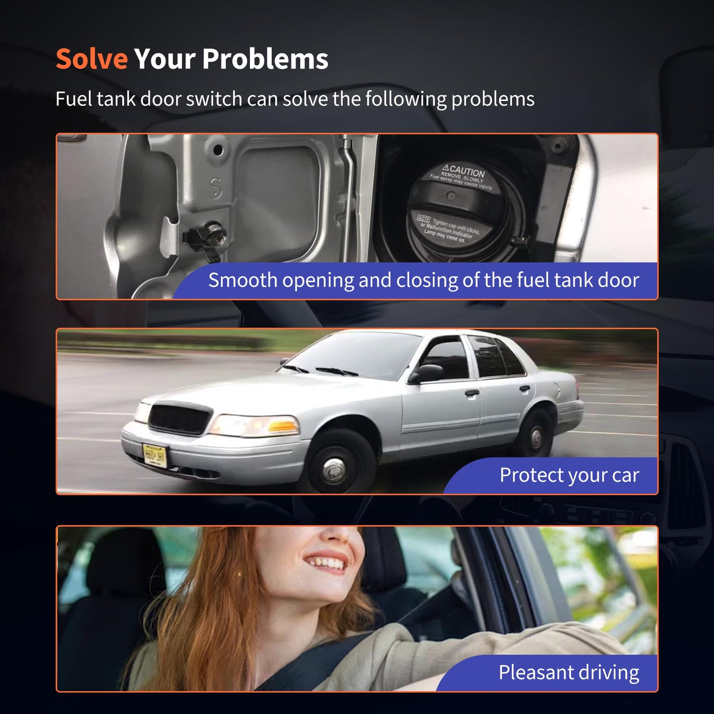 HiSport F3LY19E616A Fuel Door Release Switch - Compatible with Ford Crown Victoria Lincoln Continental LS Mark VIII Town Car Mercury Grand Marquis Marauder 1992-2006