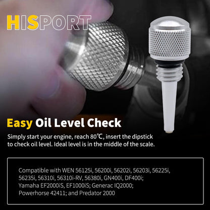 HiSport Magnetic Oil Dipstick for Inverter Generator Compatible with Wen Inverter Generators Between 1000 and 4000 watts,Yamaha EF2000iS EF1000iS,Generac IQ2000,Powerhorse 42411,Predator 2000#55201